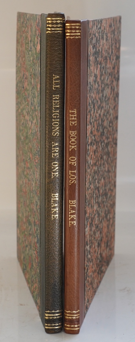 Blake, William - The Book of Los. Facsimile Limited Edition (of 480 numbered copies), but a pencilled note reads 'sheets retrieved from the Trianon Press after its demise. Bound by Sydney Aiken'. title, frontis. and thre